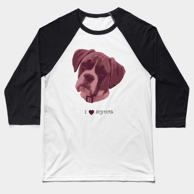 Dogs - Boxer pink Baseball T-Shirt by PrintablesPassions